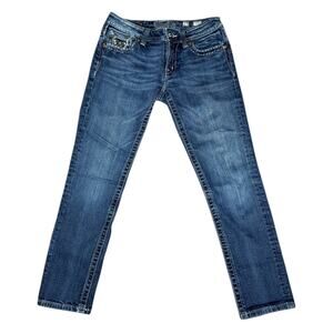Vintage Y2k Miss Me Rhinestones Skinny Denim Jeans Size 29
